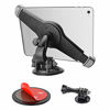 Picture of 2 in 1 Car Windshield Dashboard Holder, Tablet & Camera Tripod Mount with Big Suction Cup and 360 Degree Rotation for iPad Pro 12.9 11 10.5 iPad Air 5 4 3 2, GoPro Hero 8 7 6 5 4 3+ 3 2 1 and Cameras