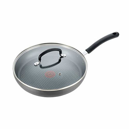 Picture of T-fal Nonstick Dishwasher Safe Cookware Lid Fry Pan, 10-Inch, Black