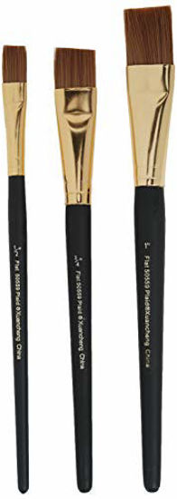 Picture of FolkArt Plaid Nylon Brush Set, 50559 Brown (3-Piece)