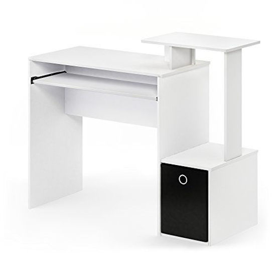 Picture of FURINNO Econ Multipurpose Home Office Computer Writing Desk, White/Black