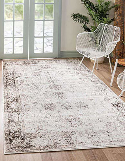 Picture of Unique Loom Sofia Collection Traditional Vintage Area Rug, 6' x 9', Ivory/Brown