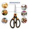 Picture of Kitchen Shears, Acelone Premium Heavy Duty Shears Ultra Sharp Stainless Steel Multi-function Kitchen Scissors for Chicken/Poultry/Fish/Meat/Vegetables/Herbs/BBQ (Orange black)