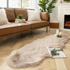 Picture of Ashler Soft Faux Sheepskin Fur Chair Couch Cover Area Rug Bedroom Floor Sofa Living Room Light Beige 2 x 6 Feet