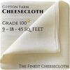 Picture of NEW - Cotton Farm - Cheesecloth, Grade 100, 9-18-45 Sq. Ft, Ultra Fine and Dense, Unbleached, Reusable, Washable; Best for Straining, Filtering, Roasting, Cleaning, from Mediterranean