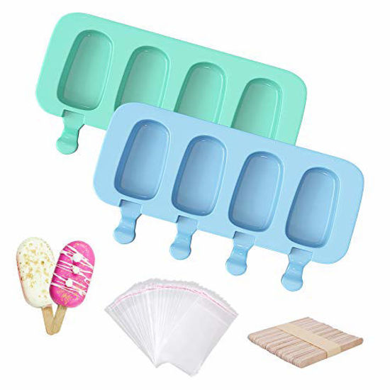2pcs Silicone Popsicle Molds With Cover Homemade Easy Release Ice