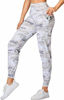 Picture of Oalka Women's Joggers High Waist Yoga Pockets Sweatpants Sport Workout Pants Flake Ice Beige M