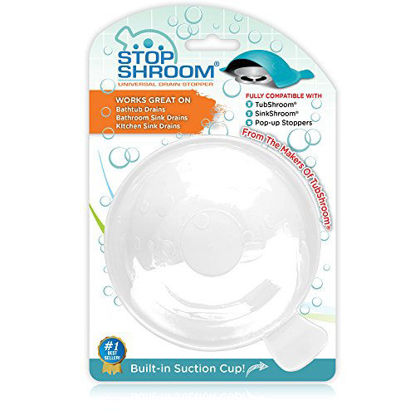 Picture of StopShroom Ultimate Universal Stopper Plug for Bathtub, Bathroom, and Kitchen Sink Drains (White)