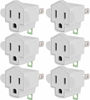 Picture of 3 Prong to 2 Prong Polarized Grounding Adapter Wall Outlet Converter, JACKYLED 3-Prong Adapter Converter Fireproof Material 200 Resistant Heavy Duty for Household, Electrical, Indoor Use Only, 6 Pack