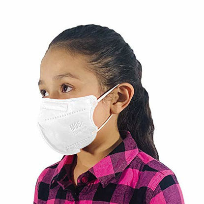 Picture of M95c Disposable 5-Layer Efficiency Protective Kid Face Mask Breathable Material and Comfortable Earloop Made in USA 5 Units (White)