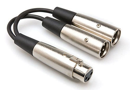 Picture of Hosa YXM-121 XLR3F to Dual XLR3M Y Cable, 6 Inch