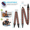 Picture of Guitar Strap Embroidered Red Vintage Woven W/FREE BONUS- 2 Picks + Strap Locks + Strap Button. Stocking Stuffer For Bass, Electric & Acoustic Guitars Best Christmas Gift for Men & Women Guitarists