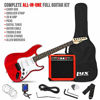 Picture of LyxPro 39 inch Electric Guitar Kit Bundle with 20w Amplifier, All Accessories, Digital Clip On Tuner, Six Strings, Two Picks, Tremolo Bar, Shoulder Strap, Case Bag Starter kit Full Size - Red