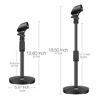 Picture of Moukey MMs-2 Adjustable Desk Mic Stand Desktop Tabletop Table Top Short Microphone Stand with Non-Slip Mic Clip For Blue Yeti Snowball