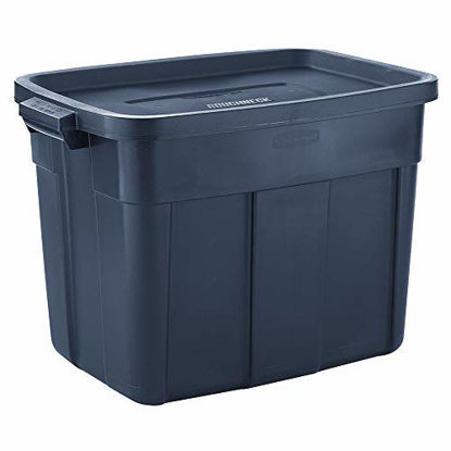 Picture of Rubbermaid Roughneck Storage Totes 18 Gal Pack of 6 Durable, Reusable, Set of Plastic Storage Bins