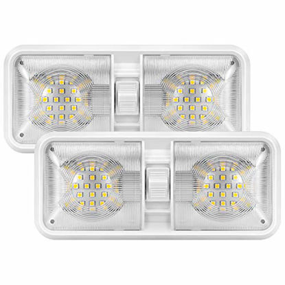 Picture of Kohree 12V Led RV Ceiling Dome Light RV Interior Lighting for Trailer Camper with Switch, White(Pack of 2)