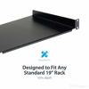 Picture of StarTech.com 1U Fixed Server Rack Mount Shelf - 10in Deep Steel Universal Cantilever Tray for 19" AV/Network Equipment Rack - 44lbs (CABSHELF1U10)