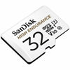 Picture of SanDisk 32GB High Endurance Video MicroSDHC Card with Adapter for Dash Cam and Home Monitoring Systems - C10, U3, V30, 4K UHD, Micro SD Card - SDSQQNR-032G-GN6IA