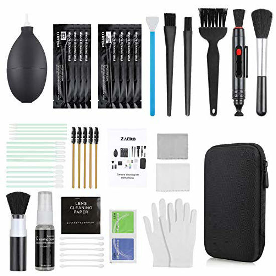 Picture of Zacro 18-in-1 Professional Camera Cleaning Kit for Most DSLR Cameras (Canon, Nikon,Sony), with Air Blower/Lens Cleaning Pen/Detergent/Cleaning Cloth/Lens Brush/Carry Case