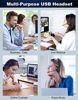 Picture of EKSA USB Headset with Microphone for Laptop, Noise Cancelling Computer Headset, Lightweight Mute Control Wired Headphones, All Day Comfort Office Business Headset for Skype, Webinar, Call Center