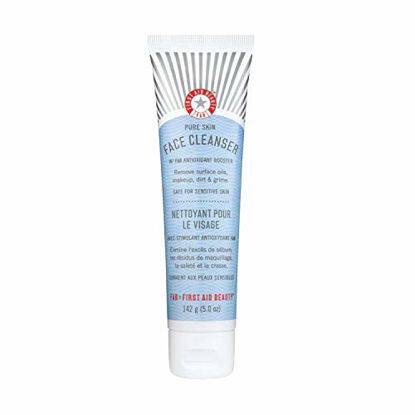Picture of First Aid Beauty Pure Skin Face Cleanser, Sensitive Skin Cream Cleanser with Antioxidant Booster - 5 oz.