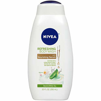 Picture of NIVEA Refreshing Basil and White Tea Body Wash - with Nourishing Serum - 20 fl. oz. Bottle