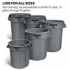 Picture of Rubbermaid Commercial Products FG264560GRAY BRUTE Heavy-Duty Round Trash/Garbage Lid, 44-Gallon, Gray