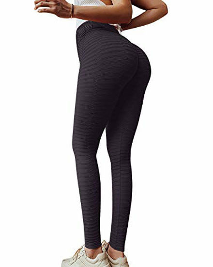 GetUSCart- SUUKSESS Sexy Butt Lifting Workout Leggings for Women Textured  High Waisted Yoga Pants (Grey, S)