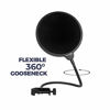 Picture of Dragonpad USA Microphone Pop Filter, for Blue Yeti, Blue Snowball - Flexible Gooseneck Microphone Mount and Double Layer Sound Shield Guard Windscreen