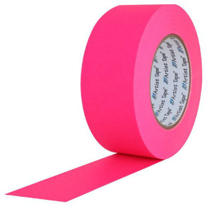 Picture of ProTapes Artist Tape Flatback Printable Paper Board or Console Tape, 60 yds Length x 3/4" Width, Fluorescent Pink (Pack of 1)