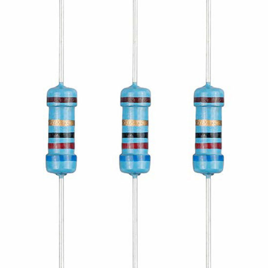 Picture of EDGELEC 100pcs 62 ohm Resistor 1/2w (0.5Watt) ±1% Tolerance Metal Film Fixed Resistor, Multiple Values of Resistance Optional