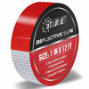 Picture of Starrey Reflective Tape Red White 1 in X 12 FT Waterproof Self Adhesive Trailer Safety Caution Reflector Conspicuity Tape for Trucks Cars 