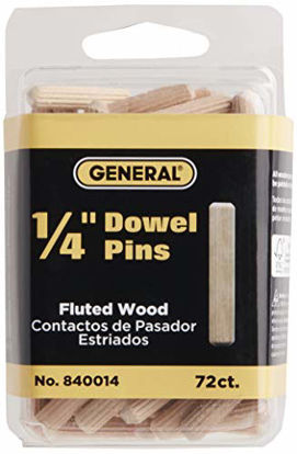 Picture of General Tools 840014 1/4-Inch Fluted Wood Dowel Pins, 72-Pack