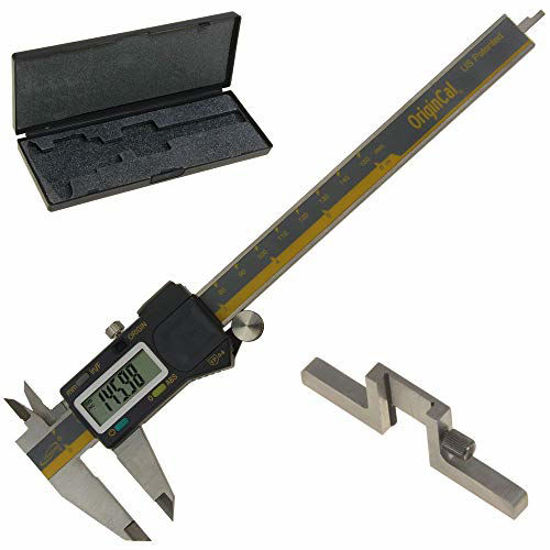 Picture of iGaging ABSOLUTE ORIGIN 0-6" Digital Electronic Caliper Inch/Metric/Fraction IP54 Protection Bonus: Depth Gauge Base