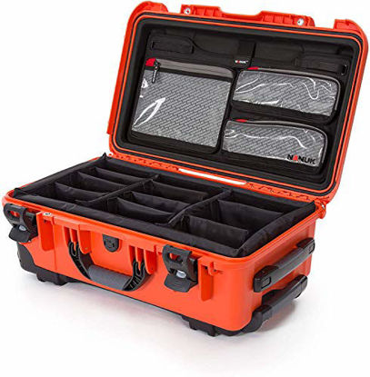 Picture of Nanuk 935 Waterproof Carry-On Hard Case with Lid Organizer and Padded Divider w/ Wheels - Orange