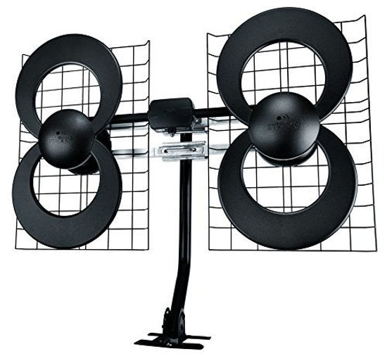 Picture of Antennas Direct Clearstream 4 TV Antenna, 70+ Mile Range, UHF, Multi-Directional, Indoor, Attic, Outdoor, Mast W/Pivoting Base/Hardware/Adjustable Clamp/Sealing Pads, 4K Ready, Black - C4-CJM