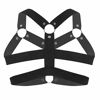 Picture of ACSUSS Mens Elastic Shoulder Chest Muscle Harness Belt with Metal O-rings and Studs Black One Size