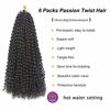 Picture of 6 Packs Passion Twist Hair 18 Inch Bohemian Curl Passion Twist Crochet Braiding Hair Water Wave Synthetic Braids for Passion Twist Crochet Hair (22strands/pack, 4#)