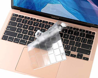 Picture of Ultra Thin Keyboard Cover for New 2020 MacBook Air 13 Inch Release with Touch ID Model A2179, Clear MacBook Air 13 A2179 Keyboard Protector Skin Accessories, TPU