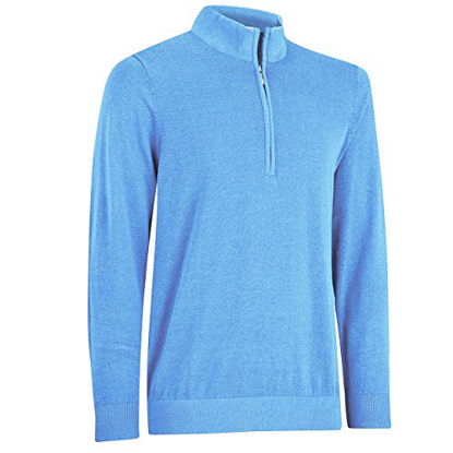 Picture of Ashworth Men's Solid Half Zip Pima Sweater (Small, Skyway)