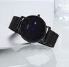 Picture of BUREI Men's Fashion Minimalist Wrist Watch Analog Black Dial with Stainless Steel Mesh Band