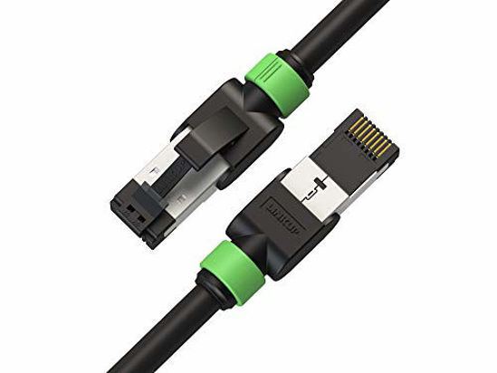 Picture of LINKUP - [Tested with Versiv CableAnalyzer] Cat7 Ethernet Cable -7 FT (2 Pack) 10G Double Shielded RJ45 S/FTP | Network Internet LAN Switch Router Game | High-Speed | 26AWG Black