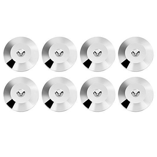 Picture of 8 Pcs Speaker Feet Base Pad 25 x 4mm Speaker Shock Base Pad Universal Copper Base Pad Isolation Feet Mat Floor Disc.(Silver)