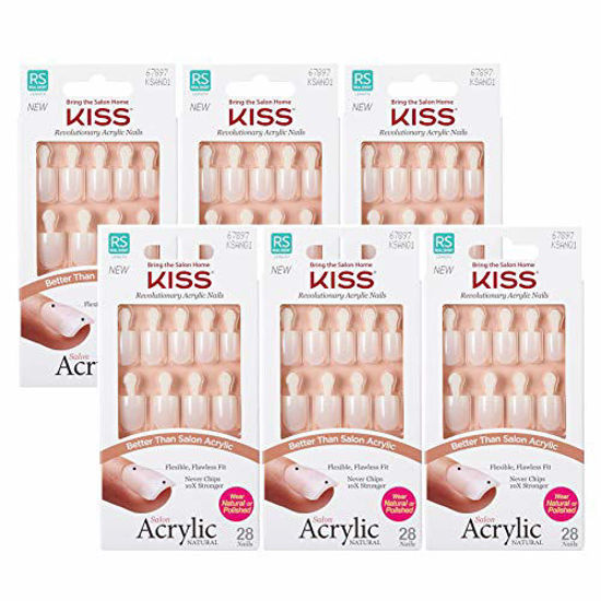 Picture of KISS Salon Acrylic Natural Nails KSAN (6 PACK, KSAN01)