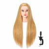 Picture of Hairlink 26-28'' Mannequin Head Synthetic Fiber Hair Styling Training Head Dolls for Cosmetology Manikin Maniquins Practice Head with Stand (6611W2720)