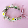 Picture of Daisy Flower Crown Floral Wreath Headband Hair Garland Flower Halo Headpiece with Ribbon Wedding Party Photos Festival by Vivivalue