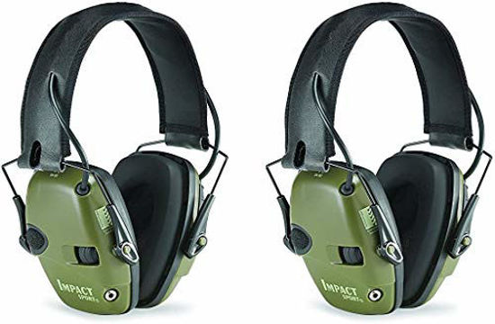 Picture of Howard Leight by Honeywell R-01526-PK2 2-Pack Impact Sport Sound Amplification Electronic Earmuff, Classic Green (R-01526-PK2), Classic Green,Green 2-pack