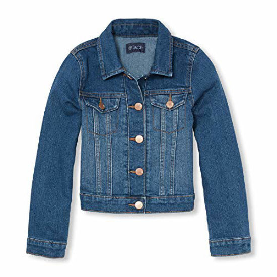 Picture of The Children's Place girls Denim Jacket, Azurewash, 7 8 US