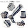 Picture of WEIERYA Ski Socks 2 Pairs Pack for Skiing, Snowboarding, Cold Weather, Winter Performance Socks (Retro Blue 2 Pairs, X-Large)