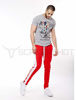 Picture of SCREENSHOTBRAND-S41700 Mens Hip Hop Premium Slim Fit Track Pants - Athletic Jogger Bottom with Side Taping-Red-2XLarge