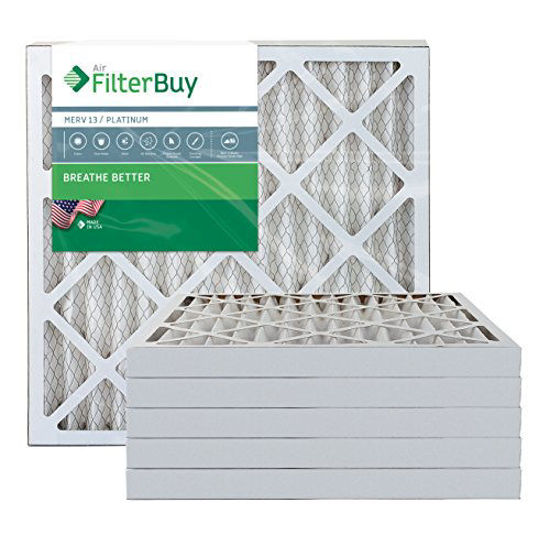 Picture of FilterBuy 22x22x2 MERV 13 Pleated AC Furnace Air Filter, (Pack of 6 Filters), 22x22x2 - Platinum